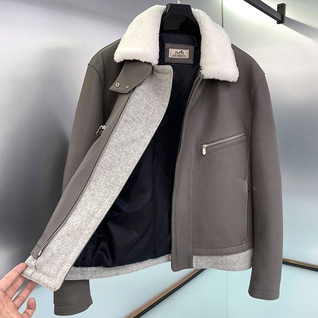 激安価格！エルメス クロップド ジャケット 偽物 ディアスキン eri90917